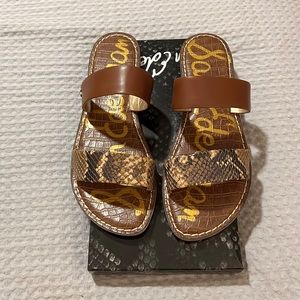 Sam Edelman Gala Sandals Brown Leather & Snakeskin Size 10